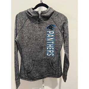 NFL Team Apparel Women’s Carolina Panther Zip Front Fitted Hoodie SZ Small Gray
